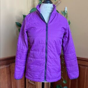 Lands' End Purple Jacket Winter Zippered Girls Large 14 16